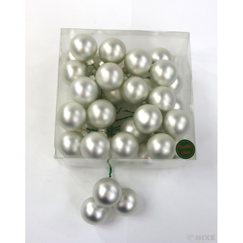 KOULE NA DR. 4x10cm 36ks MAT*STŘÍBRNÁ