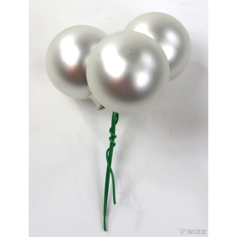 KOULE NA DR. 4x10cm 36ks MAT*STŘÍBRNÁ