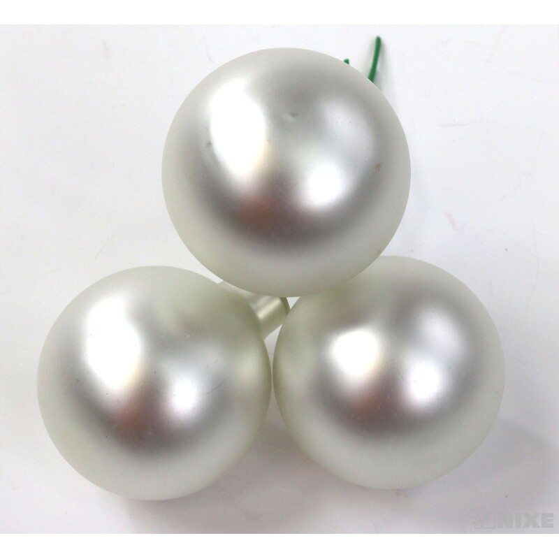 KOULE NA DR. 4x10cm 36ks MAT*STŘÍBRNÁ