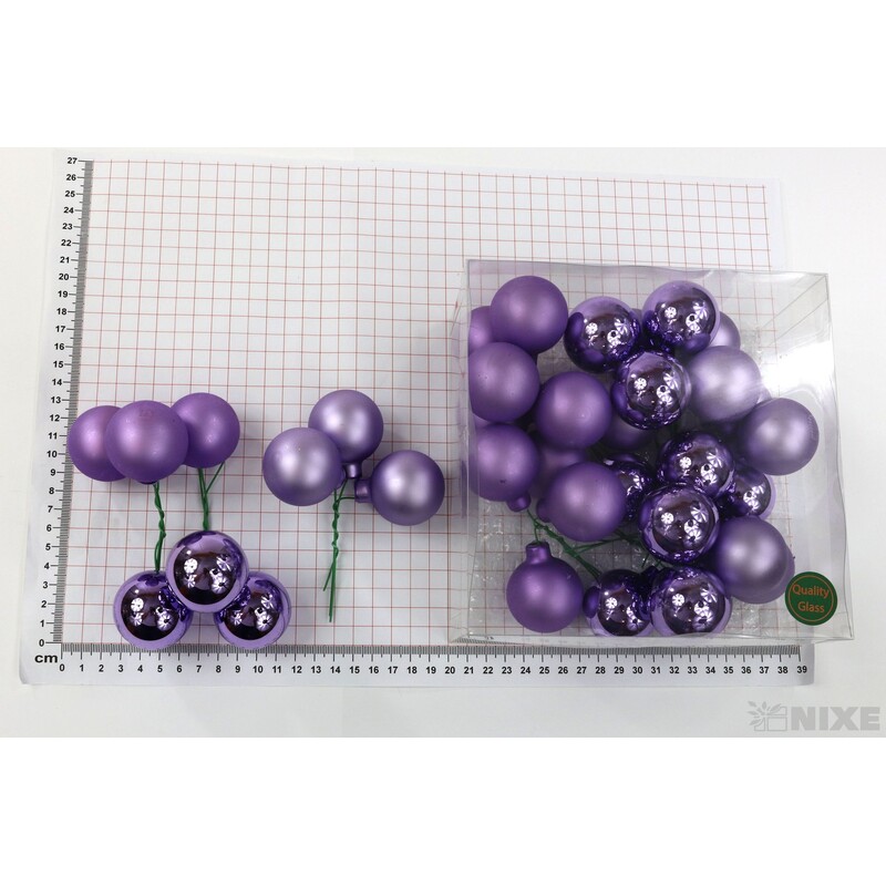 KOULE NA DR. 4x10cm 36ks MIX*FIALOVÁ