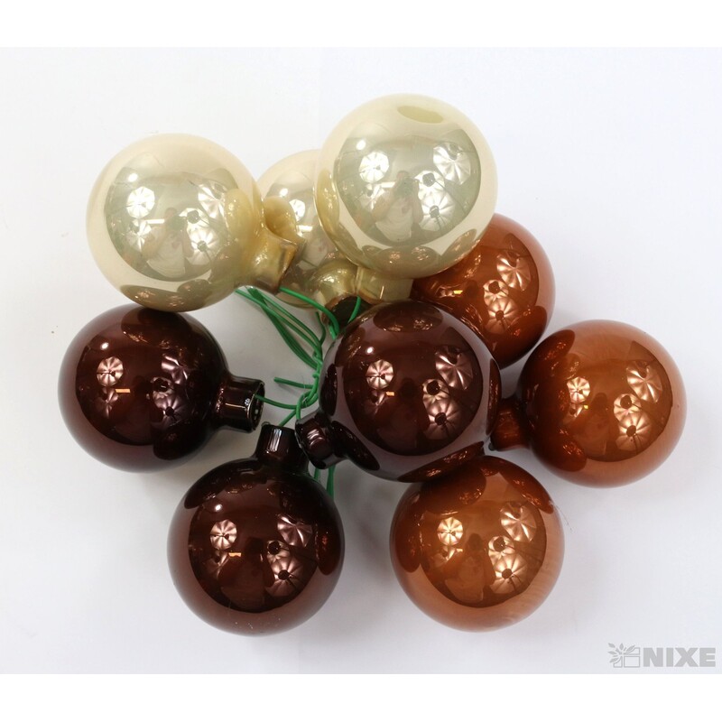 KOULE NA DR. 4x10cm 36ks MIX*HNĚDÁ