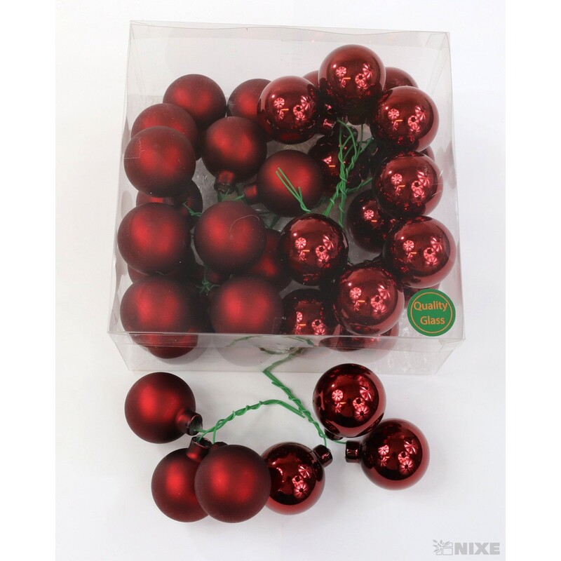 KOULE NA DR. 4x10cm 36ks MIX*ČERVENÁ TM.