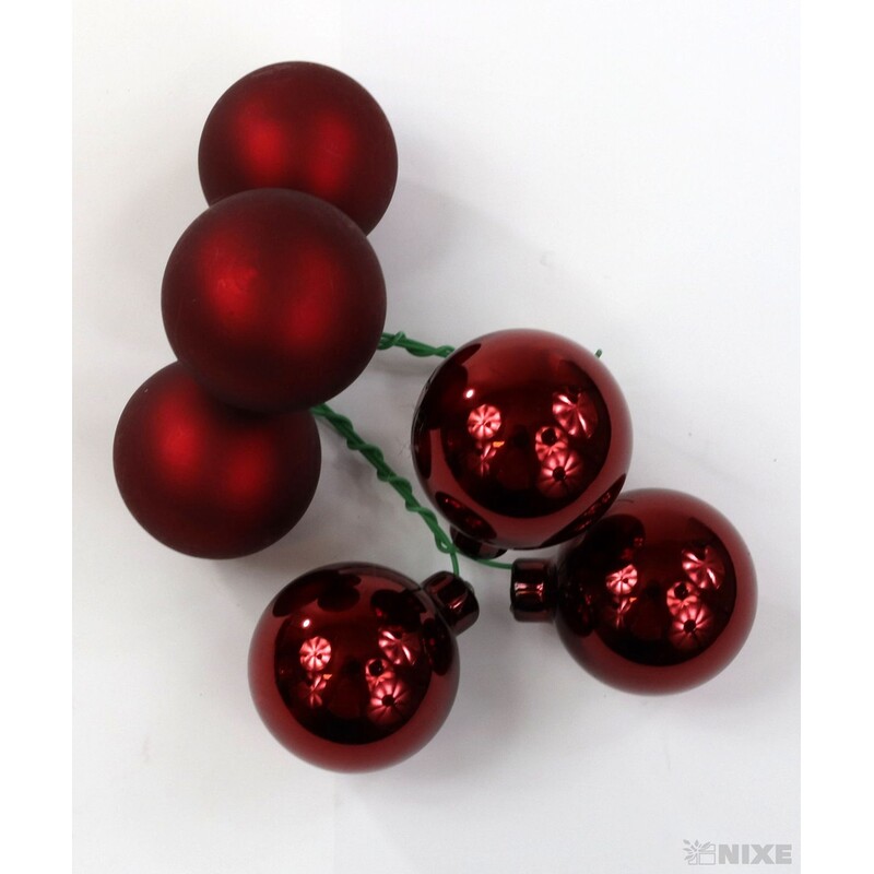 KOULE NA DR. 4x10cm 36ks MIX*ČERVENÁ TM.