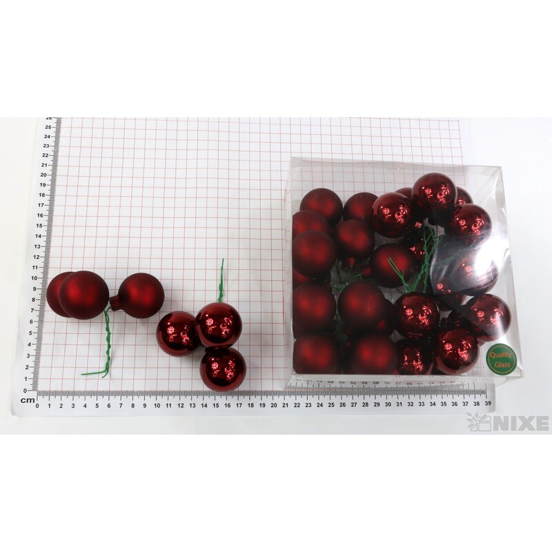 KOULE NA DR. 4x10cm 36ks MIX*ČERVENÁ TM.