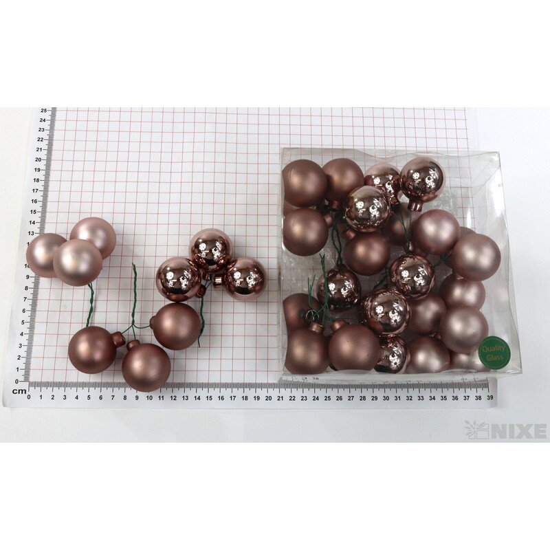 KOULE NA DR. 4x10cm 36ks MIX*RŮŽOVÁ