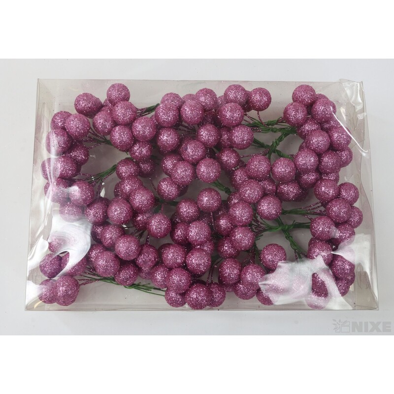 KOULE NA DRÁTKU 2x10cm 180ks*RŮŽOVÁ