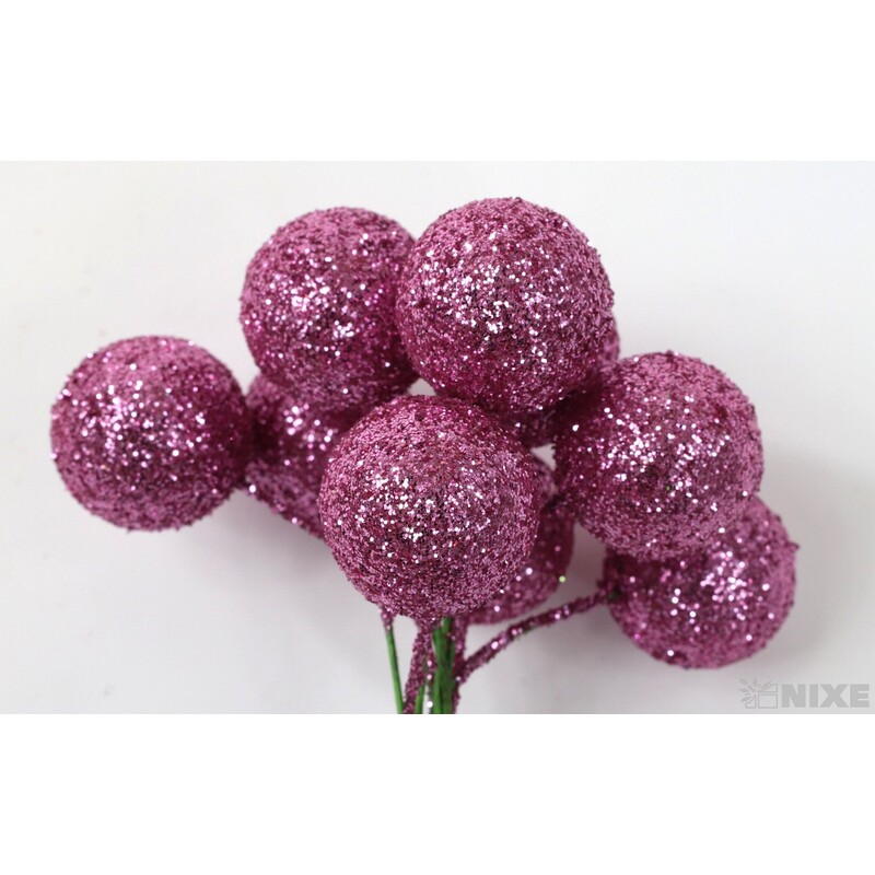 KOULE NA DRÁTKU 2x10cm 180ks*RŮŽOVÁ