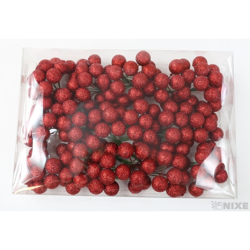 KOULE NA DRÁTKU 2x10cm 180ks*ČERVENÁ