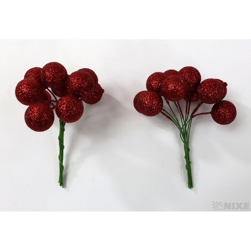 KOULE NA DRÁTKU 2x10cm 180ks*ČERVENÁ