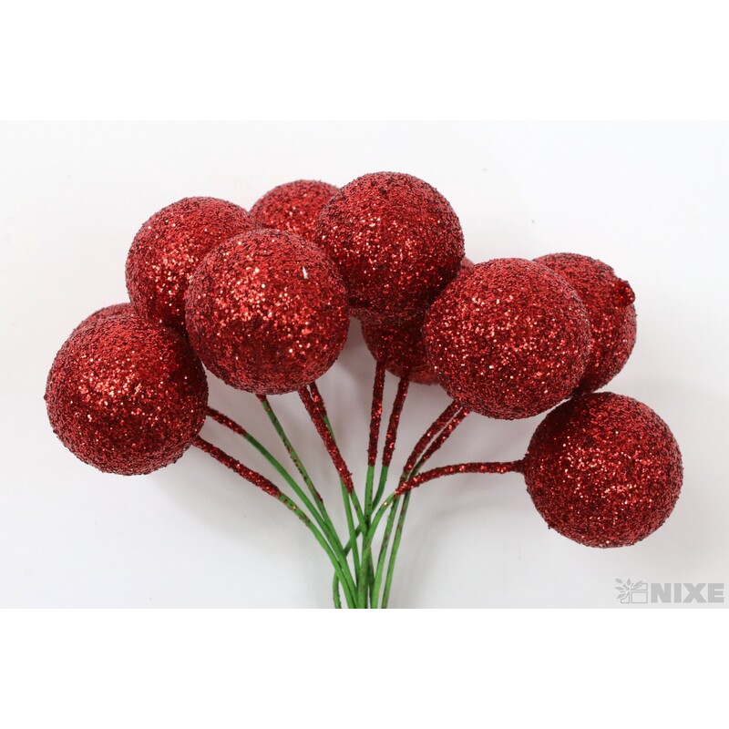 KOULE NA DRÁTKU 2x10cm 180ks*ČERVENÁ