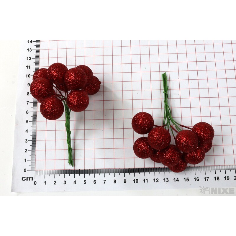 KOULE NA DRÁTKU 2x10cm 180ks*ČERVENÁ