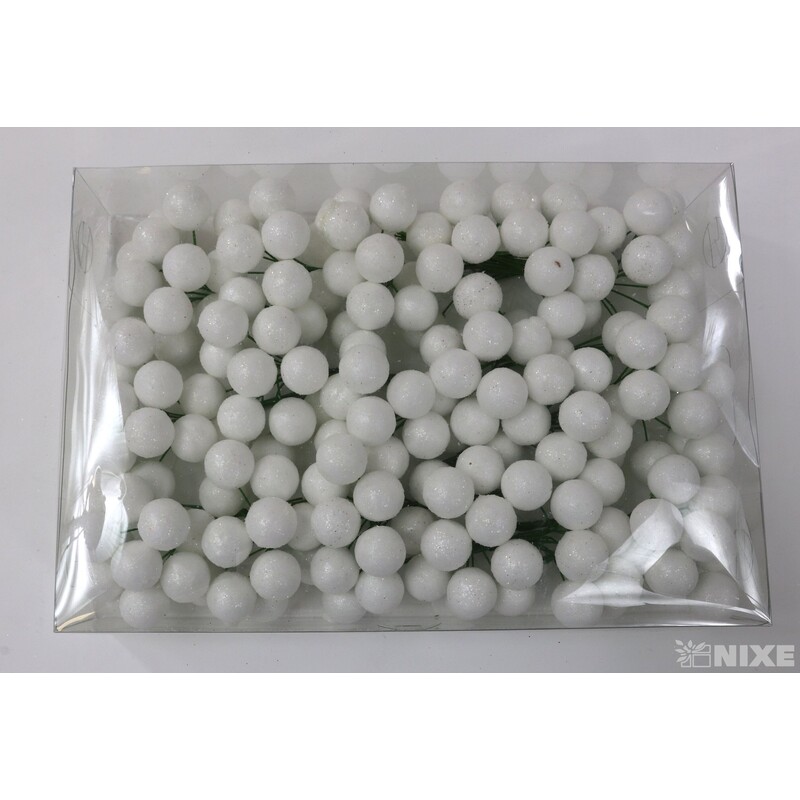 KOULE NA DRÁTKU 2x10cm 180ks*BÍLÁ