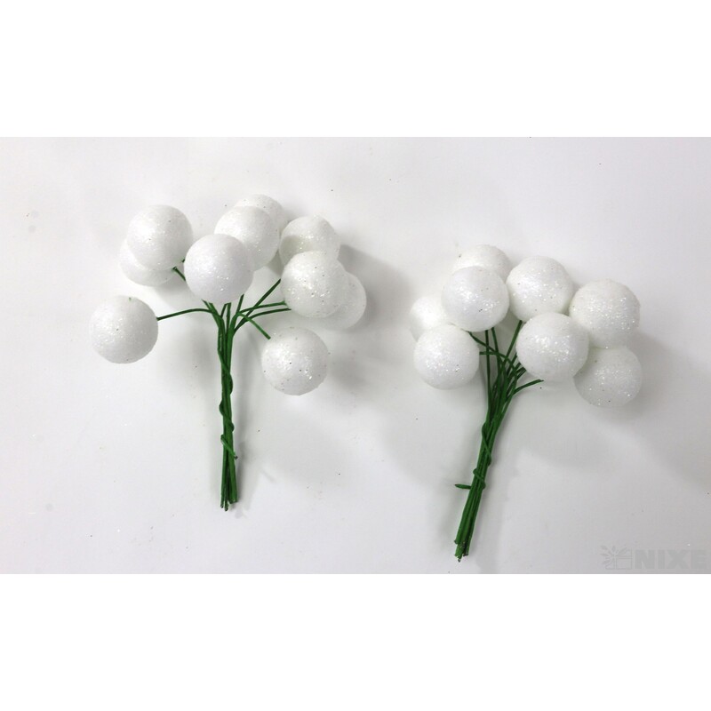 KOULE NA DRÁTKU 2x10cm 180ks*BÍLÁ