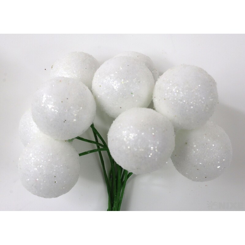 KOULE NA DRÁTKU 2x10cm 180ks*BÍLÁ