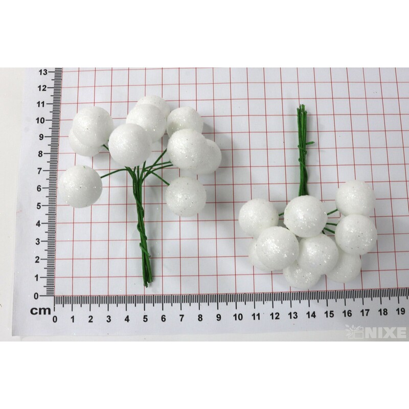 KOULE NA DRÁTKU 2x10cm 180ks*BÍLÁ