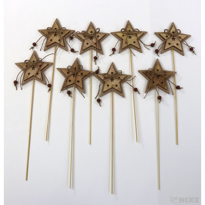 ZÁPICH HVĚZDA 8x25cm 8ks*HNĚDÁ