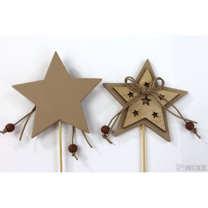 ZÁPICH HVĚZDA 8x25cm 8ks*HNĚDÁ