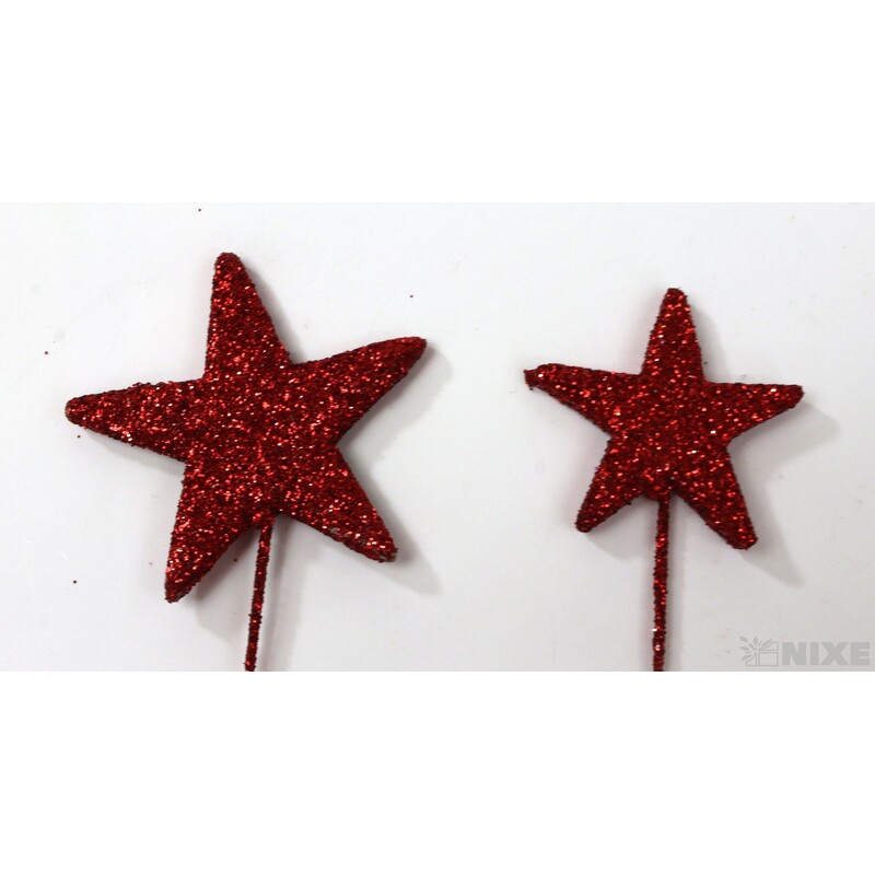 ŠPENDLÍK HVĚZDA 40mmx9cm 48ks*ČERVENÁ