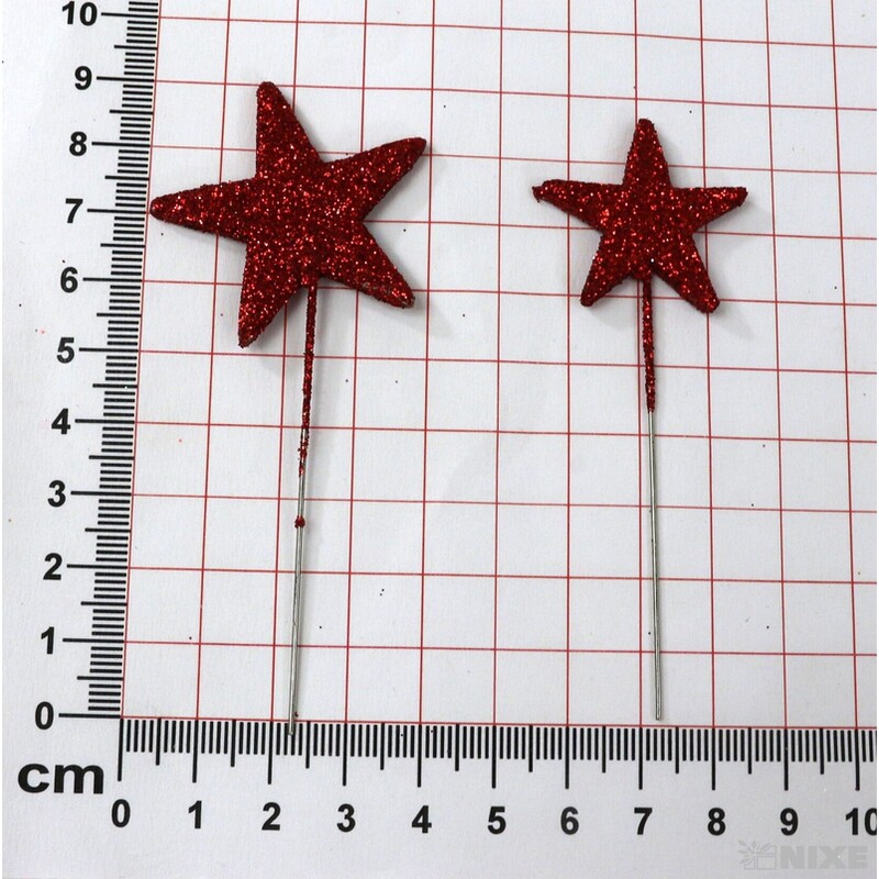 ŠPENDLÍK HVĚZDA 40mmx9cm 48ks*ČERVENÁ