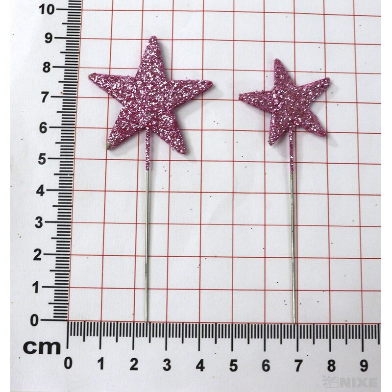 ŠPENDLÍK HVĚZDA 40mmx9cm 48ks*RŮŽOVÁ