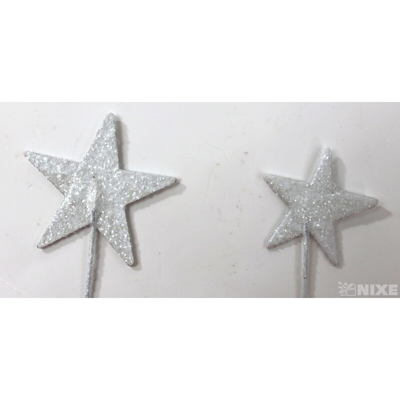 ŠPENDLÍK HVĚZDA 40mmx9cm 48ks*BÍLÁ