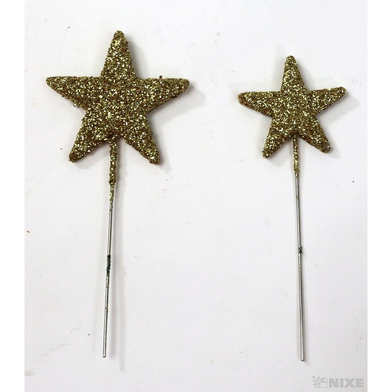 ŠPENDLÍK HVĚZDA 40mmx9cm 48ks*ZLATÁ