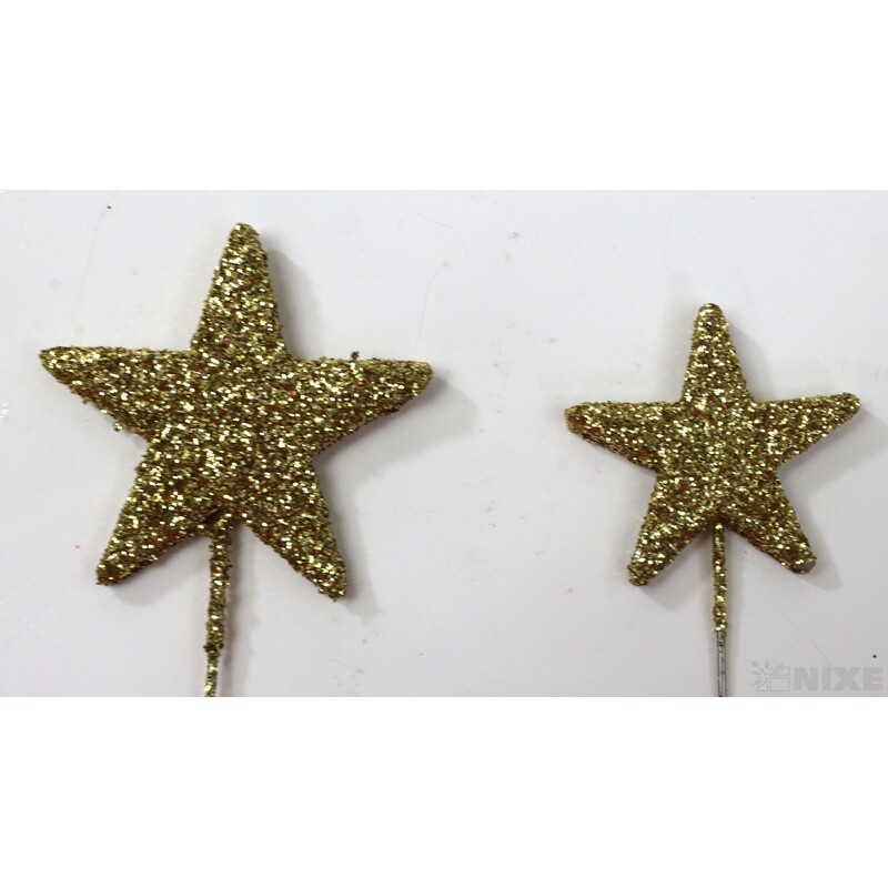 ŠPENDLÍK HVĚZDA 40mmx9cm 48ks*ZLATÁ