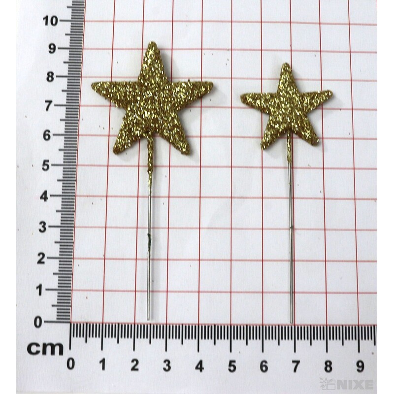 ŠPENDLÍK HVĚZDA 40mmx9cm 48ks*ZLATÁ