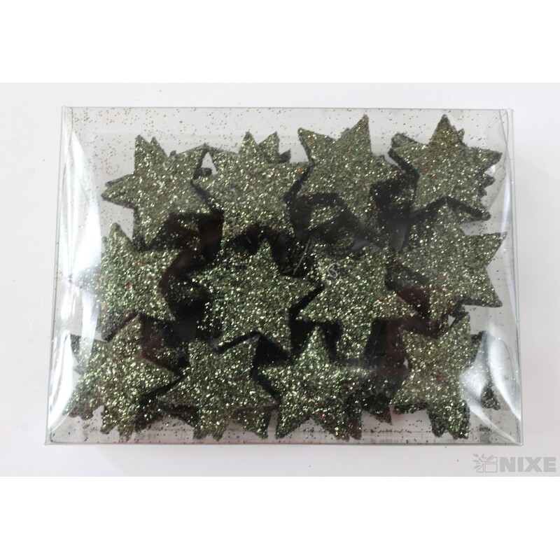 HVĚZDA 2,5cm 48ks*ŠEDÁ ANTRACIT