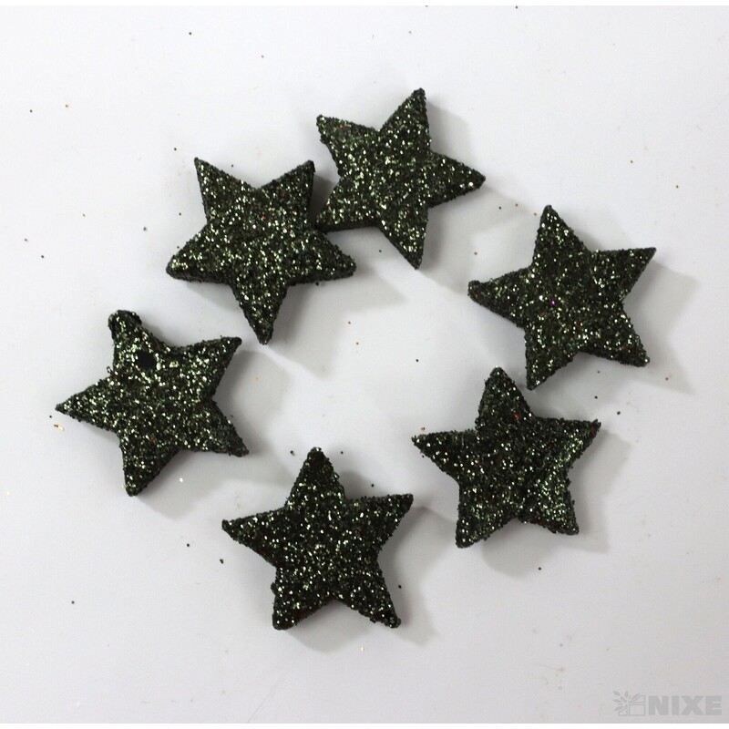 HVĚZDA 2,5cm 48ks*ŠEDÁ ANTRACIT