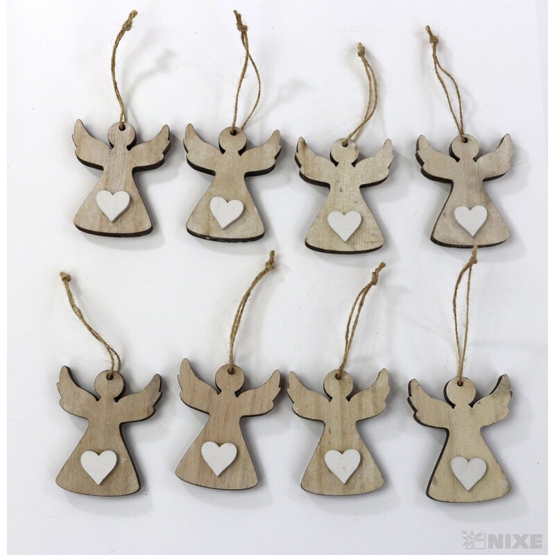 ZÁVĚS ANDĚL 7cm 8ks*PŘÍRODNÍ