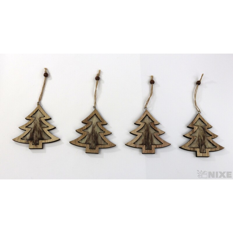 ZÁVĚS STROMEČEK 10cm 4ks*PŘÍRODNÍ