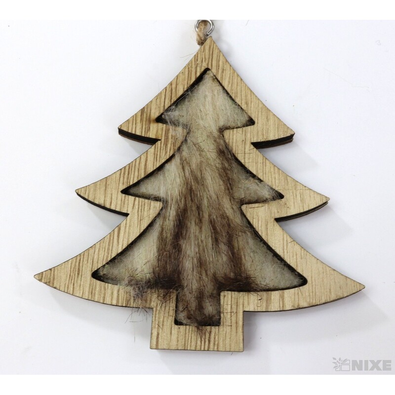 ZÁVĚS STROMEČEK 10cm 4ks*PŘÍRODNÍ