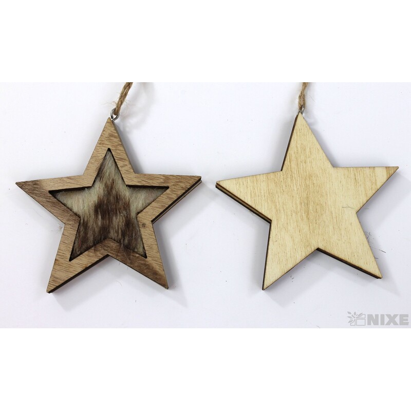 ZÁVĚS HVĚZDA 10cm 4ks*PŘÍRODNÍ