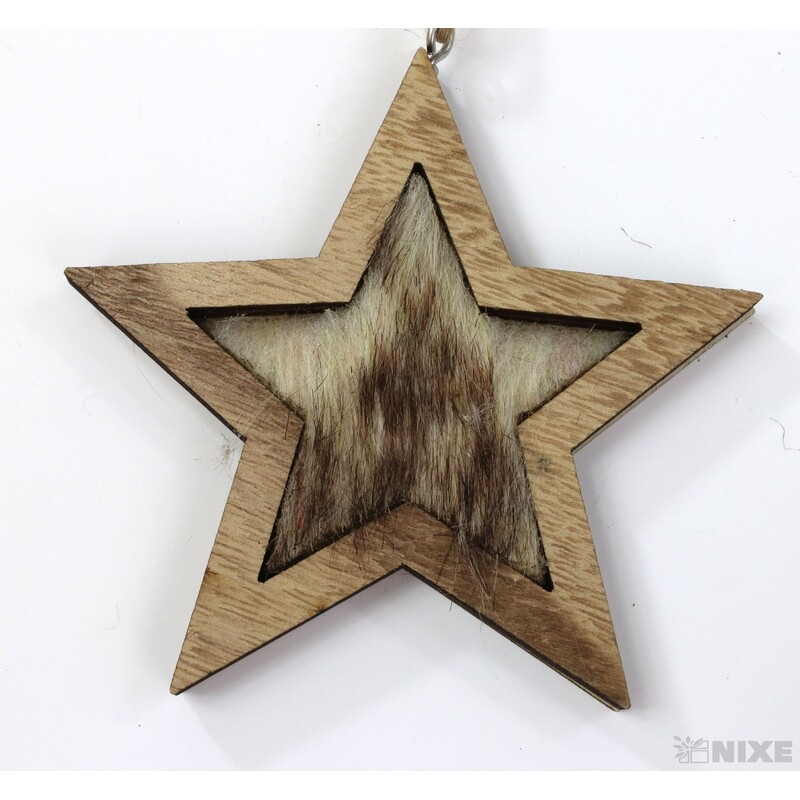 ZÁVĚS HVĚZDA 10cm 4ks*PŘÍRODNÍ