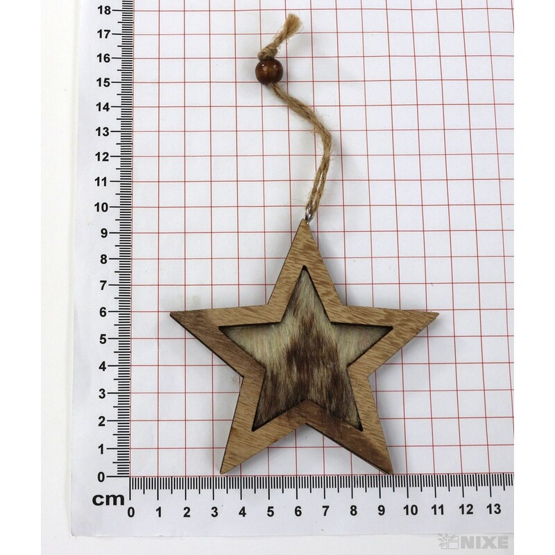 ZÁVĚS HVĚZDA 10cm 4ks*PŘÍRODNÍ