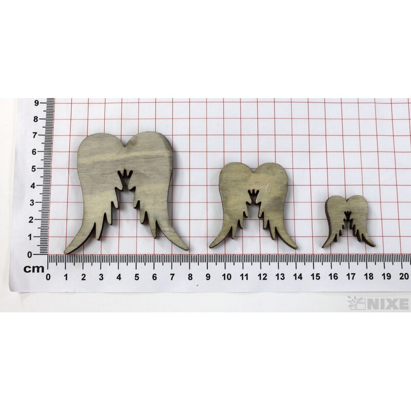 ANDĚLSKÁ KŘÍDLA 3-5-7cm 20ks*ŠEDÁ