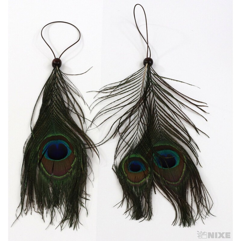 ZÁVĚS PAVÍ PEŘÍ 20cm 2ks*