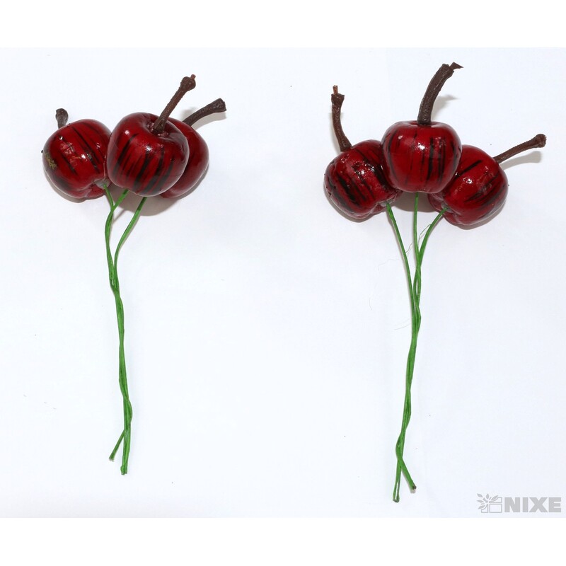 JABLÍČKA NA DR. 2x12cm 36ks*ČERVENÁ