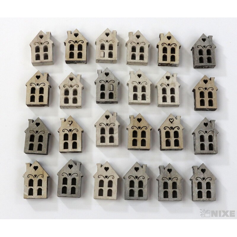 DOMEČEK 3cm 24ks*PŘÍRODNÍ