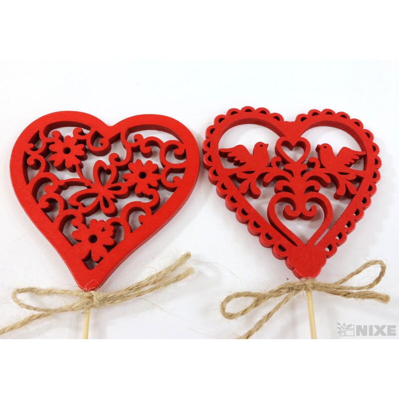 ZÁPICH SRDCE 8x28cm 10ks*ČERVENÁ