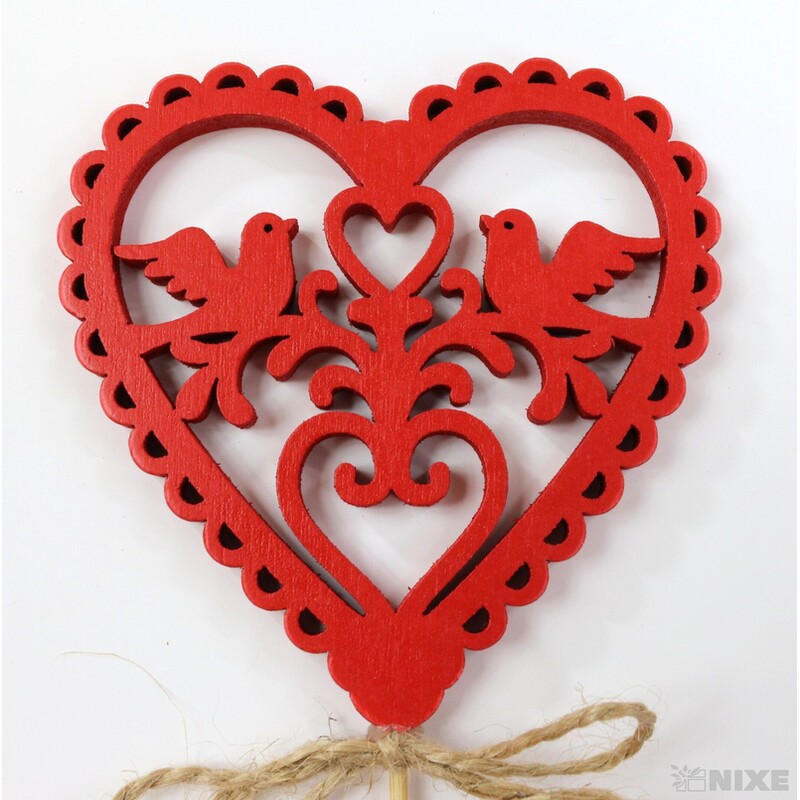 ZÁPICH SRDCE 8x28cm 10ks*ČERVENÁ