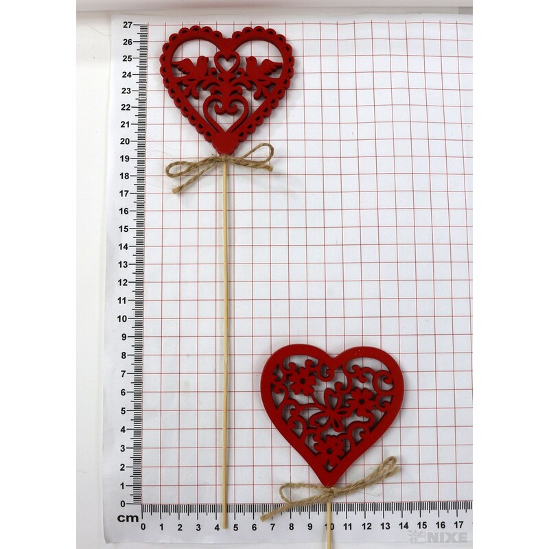 ZÁPICH SRDCE 8x28cm 10ks*ČERVENÁ
