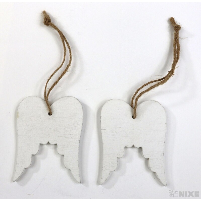 ZÁVĚS ANDĚL KŘÍDLA 10ks 7x5,5cm*BÍLÁ