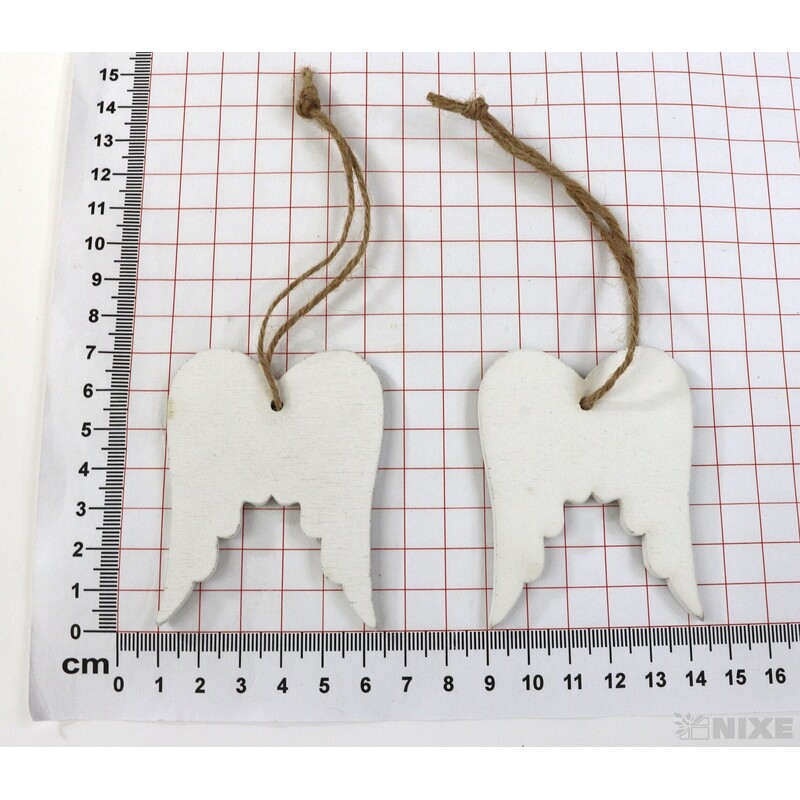 ZÁVĚS ANDĚL KŘÍDLA 10ks 7x5,5cm*BÍLÁ