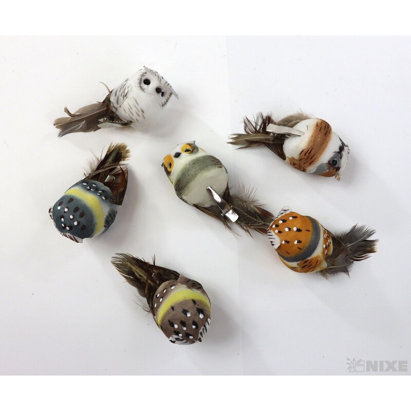 PTÁČEK  KLIPS 6cm 12ks*MIX BAREV