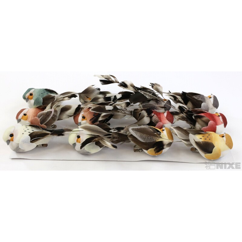 PTÁČEK KLIPS 6cm 12ks*MIX BAREV