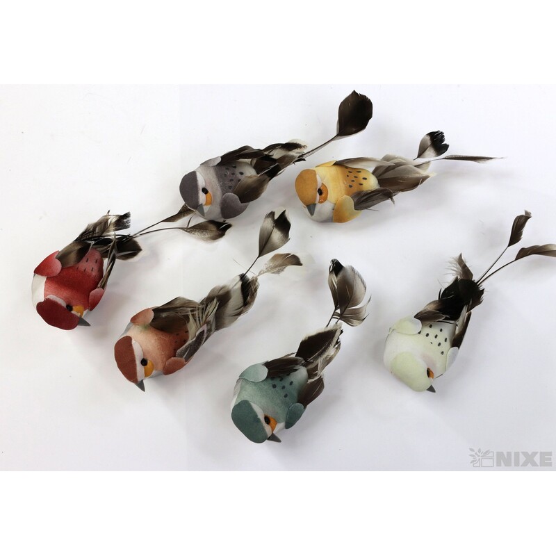 PTÁČEK KLIPS 6cm 12ks*MIX BAREV