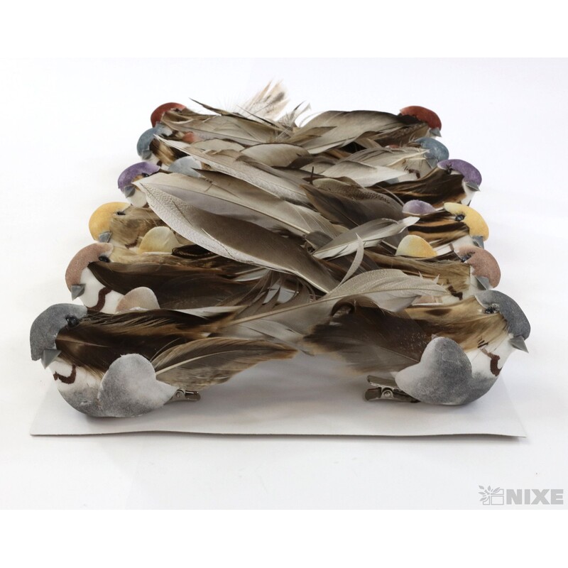 PTÁČEK  KLIPS 12cm 12ks*MIX BAREV