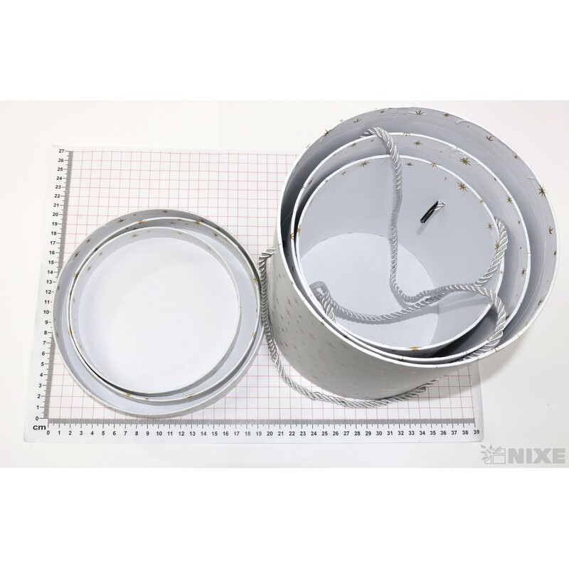 KVĚTINOVÝ BOX 3ks pr. 19x18cm 16x16 14x14*BÍLÁ